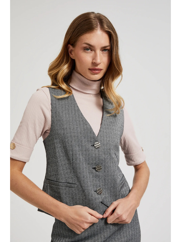 Moodo Elegáns mellény, szürke ezüst gombokkal Moodo