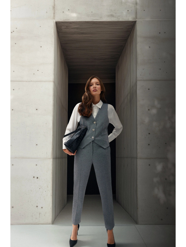 Moodo Elegáns mellény, szürke ezüst gombokkal Moodo