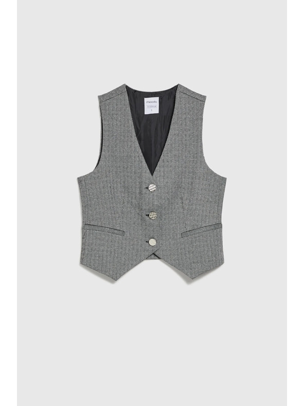 Moodo Elegáns mellény, szürke ezüst gombokkal Moodo