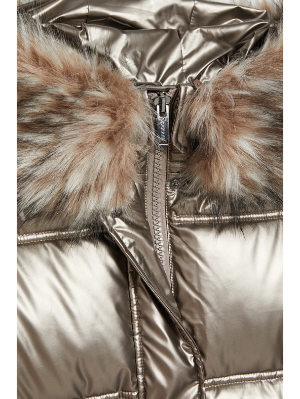 Moodo Metál dzseki szőrmés kapucnival, bézs Moodo