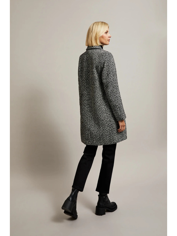 Moodo Halszálka mintás kabát, fekete Moodo