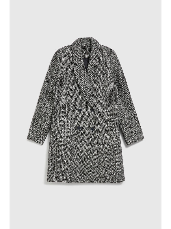 Moodo Halszálka mintás kabát, fekete Moodo