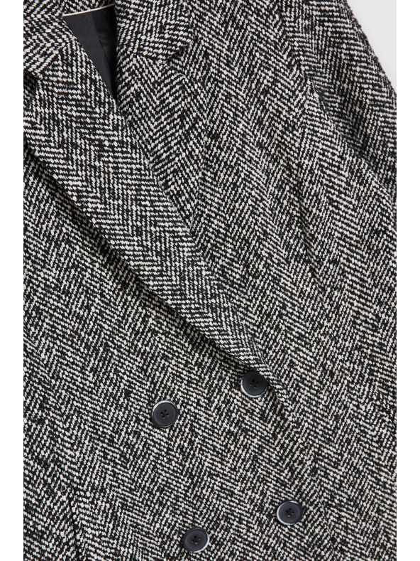 Moodo Halszálka mintás kabát, fekete Moodo