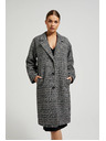 Moodo Oversize kockás kabát, fekete Moodo