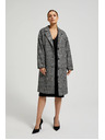 Moodo Oversize kockás kabát, fekete Moodo