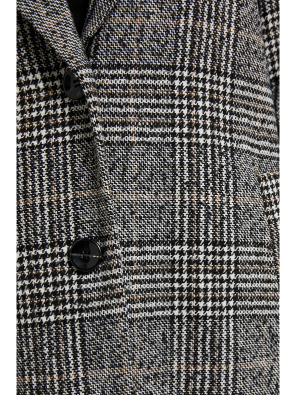 Moodo Oversize kockás kabát, fekete Moodo