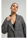Moodo Oversize kockás kabát, fekete Moodo