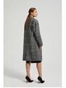 Moodo Oversize kockás kabát, fekete Moodo