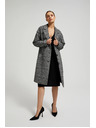 Moodo Oversize kockás kabát, fekete Moodo