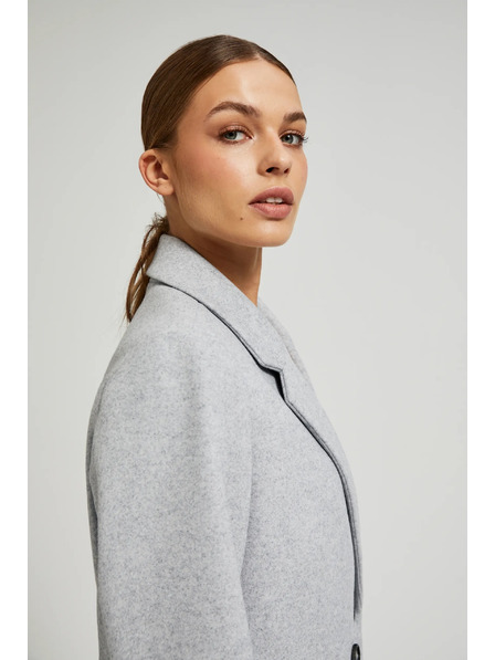 Moodo Egyszerű szürke kabát gombos záródással Moodo