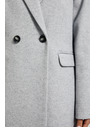 Moodo Egyszerű szürke kabát gombos záródással Moodo