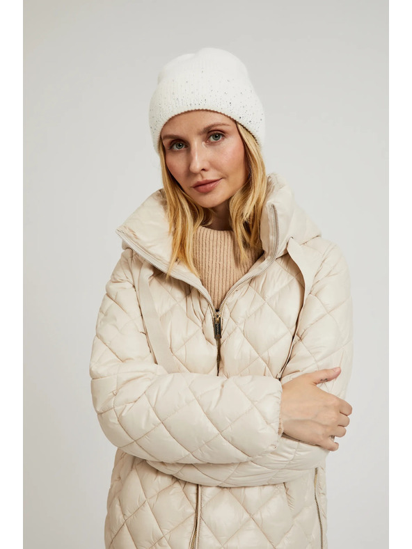 Moodo Rövid steppelt kapucnis bézsszínű dzseki Moodo