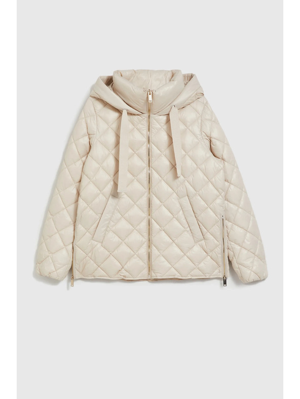 Moodo Rövid steppelt kapucnis bézsszínű dzseki Moodo