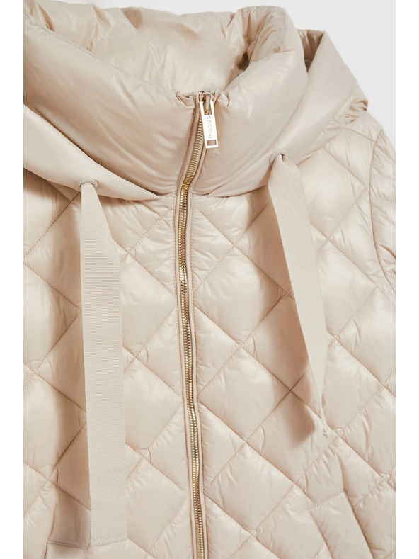 Moodo Rövid steppelt kapucnis bézsszínű dzseki Moodo