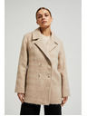 Moodo Duplapántos bézsszínű kabát gallérral Moodo