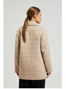 Moodo Duplapántos bézsszínű kabát gallérral Moodo