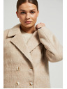 Moodo Duplapántos bézsszínű kabát gallérral Moodo