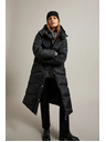 Moodo Hosszú steppelt dzseki kapucnival fekete Moodo