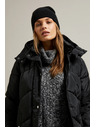 Moodo Hosszú steppelt dzseki kapucnival fekete Moodo