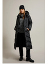 Moodo Hosszú steppelt dzseki kapucnival fekete Moodo
