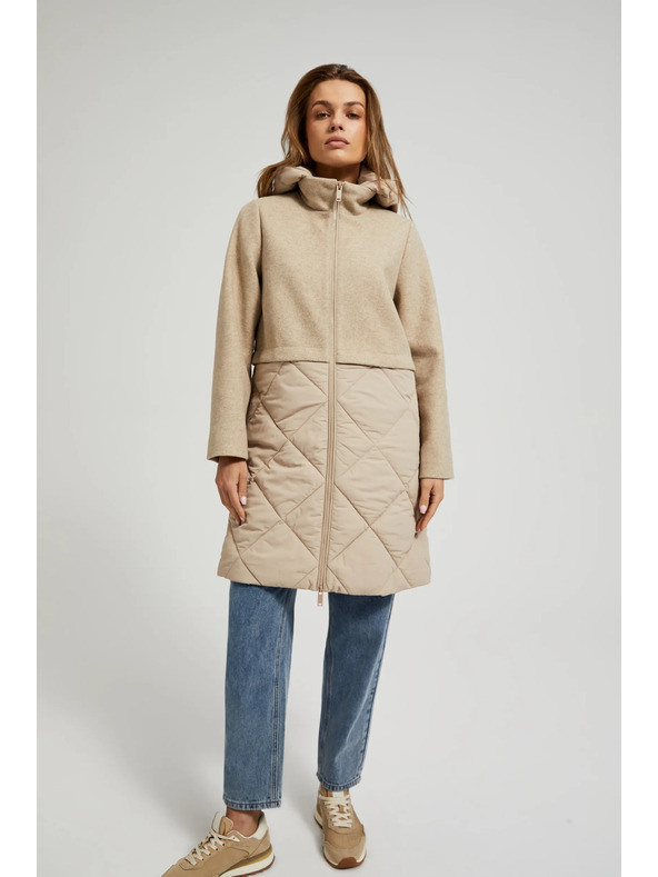 Moodo Levehető kapucnis bézsszínű dzseki Moodo