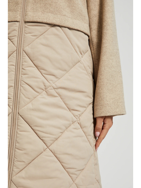 Moodo Levehető kapucnis bézsszínű dzseki Moodo