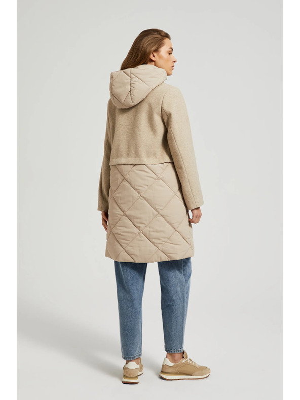 Moodo Levehető kapucnis bézsszínű dzseki Moodo