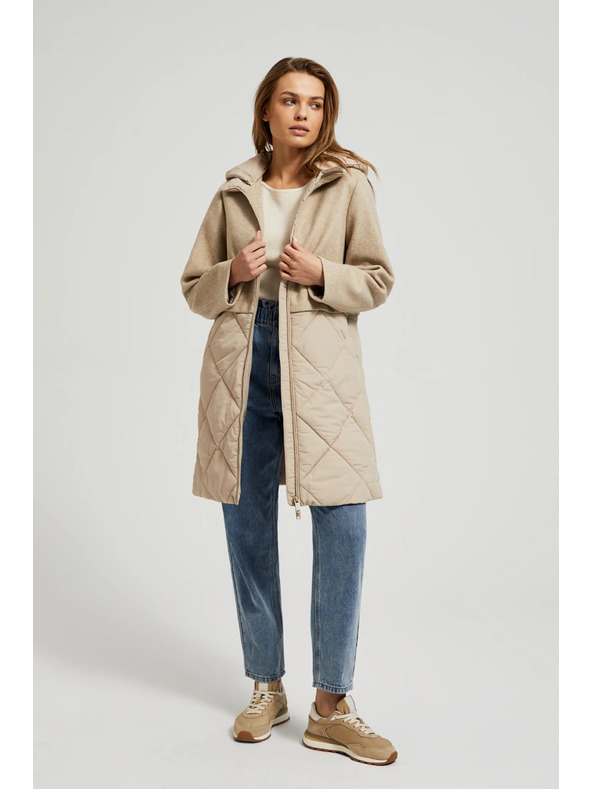 Moodo Levehető kapucnis bézsszínű dzseki Moodo