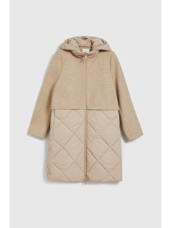 Moodo Levehető kapucnis bézsszínű dzseki Moodo