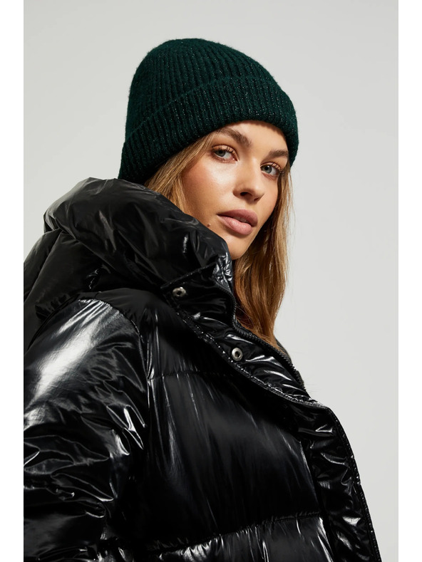 Moodo Moodo hosszú fekete kapucnis kabát