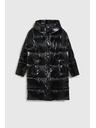 Moodo Moodo hosszú fekete kapucnis kabát