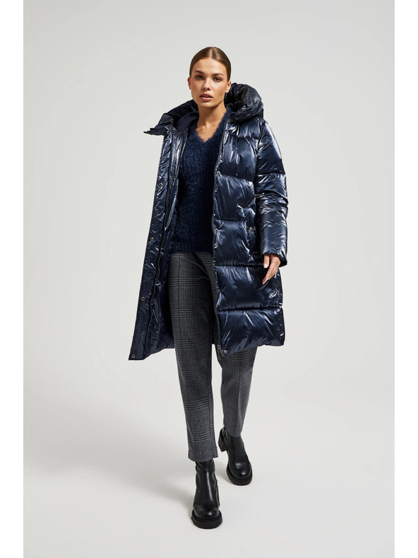 Moodo Hosszú metálos dzseki sötétkék Moodo