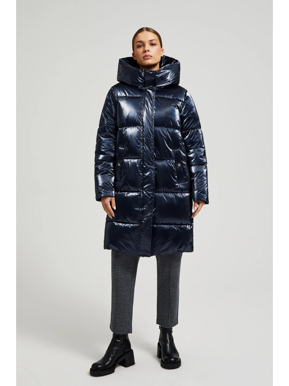 Moodo Hosszú metálos dzseki sötétkék Moodo