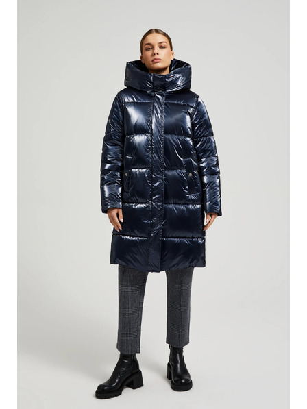 Moodo Hosszú metálos dzseki sötétkék Moodo