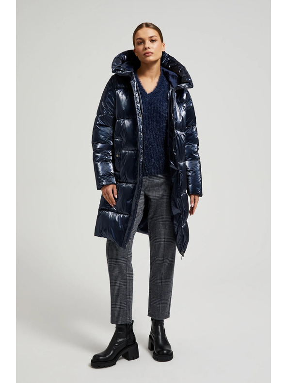 Moodo Hosszú metálos dzseki sötétkék Moodo