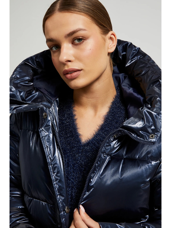 Moodo Hosszú metálos dzseki sötétkék Moodo