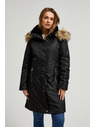 Moodo Téli kabát szőrmés kapucnival fekete Moodo
