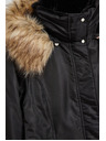 Moodo Téli kabát szőrmés kapucnival fekete Moodo