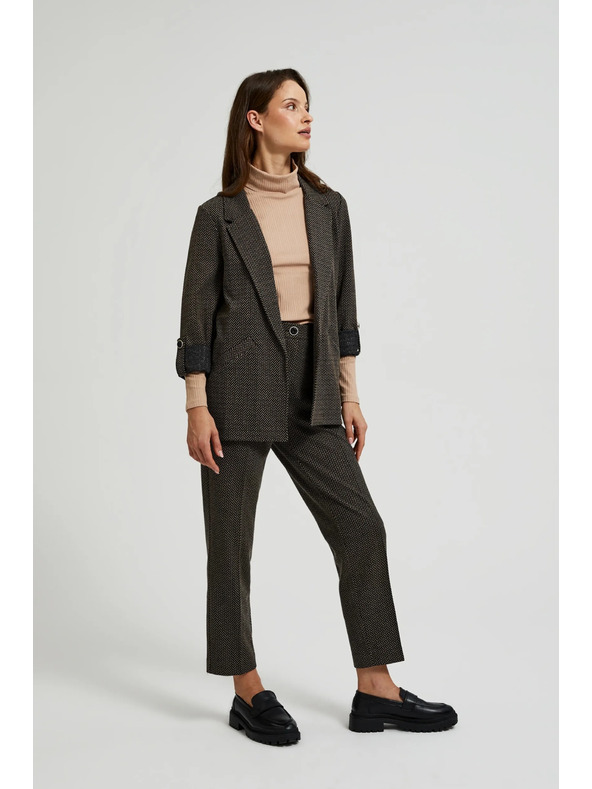 Moodo Fekete zakó metál szállal díszítve, feltűrt ujjakkal Moodo