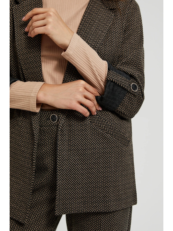 Moodo Fekete zakó metál szállal díszítve, feltűrt ujjakkal Moodo