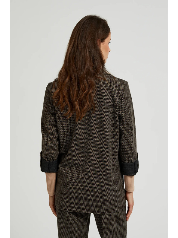 Moodo Fekete zakó metál szállal díszítve, feltűrt ujjakkal Moodo