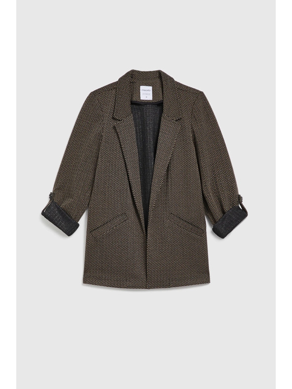 Moodo Fekete zakó metál szállal díszítve, feltűrt ujjakkal Moodo