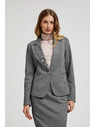 Moodo Egyoldalas elegáns hosszú ujjú szürke blézer Moodo