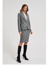 Moodo Egyoldalas elegáns hosszú ujjú szürke blézer Moodo