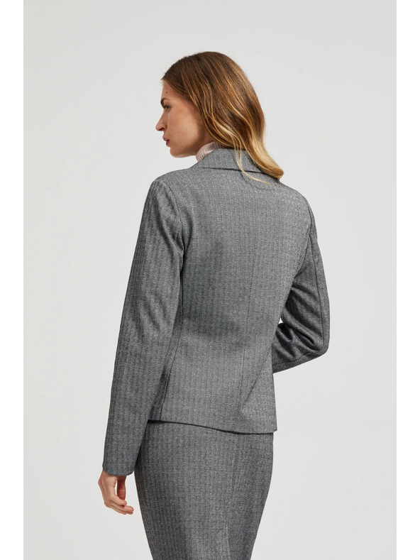 Moodo Egyoldalas elegáns hosszú ujjú szürke blézer Moodo