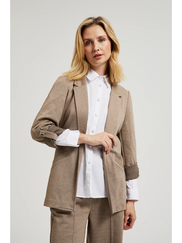 Moodo Bézsszínű zakó feltűrt ujjakkal Moodo