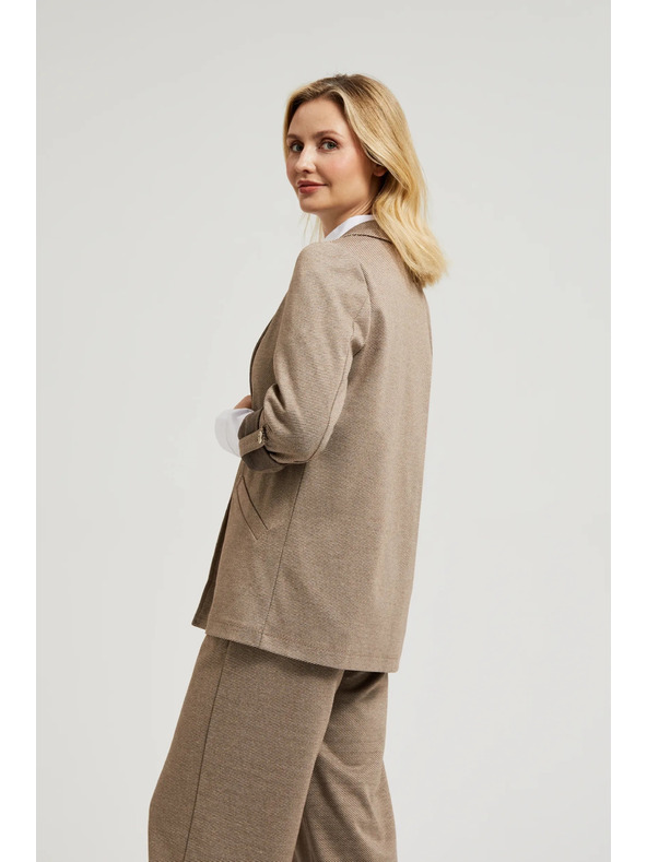 Moodo Bézsszínű zakó feltűrt ujjakkal Moodo