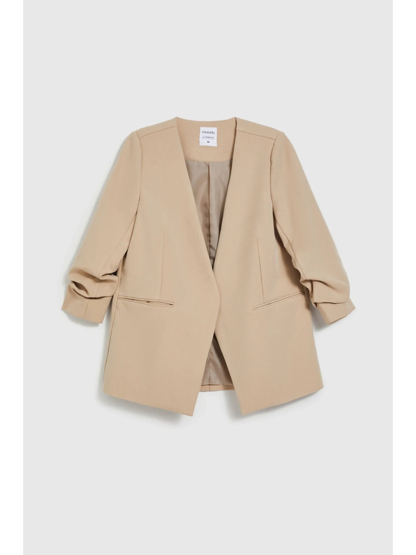 Moodo Zakó ráncolt 3/4-es ujjal bézs Moodo