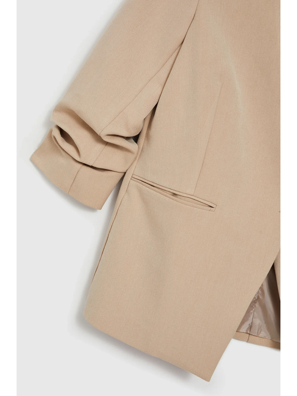 Moodo Zakó ráncolt 3/4-es ujjal bézs Moodo