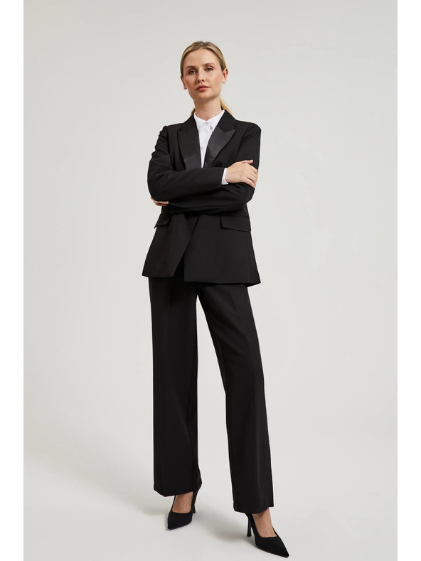 Moodo Elegáns fekete zakó díszes hajtókával Moodo